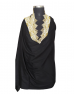 Women  Stole Plain designwith side border stone  Black